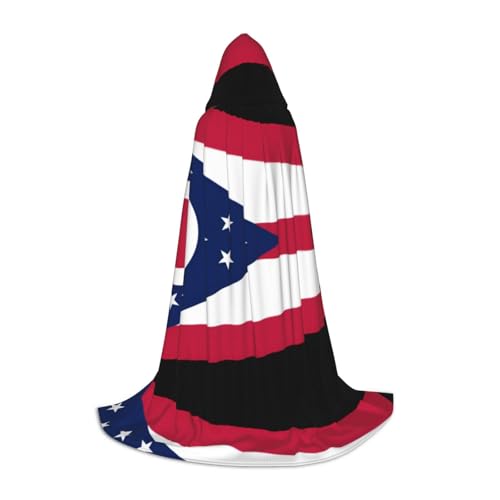 Ohio State Flag Halloween Umhang Schwarz Kapuzenumhang für Männer Frauen - Perfektes Kostüm Party Cosplay Umhang Geeignet für Jugendliche Ohio State Flag Halloween Umhang Schwarz Kapuzenumhang für Männer Frauen - Perfektes Kostüm Party Cosplay Umhang Geeignet für Jugendliche von BOXILTD