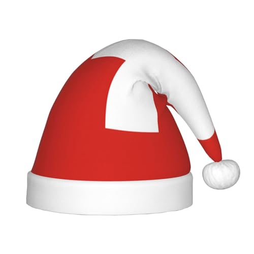 Schweizer Flagge Weihnachtsmütze, Weihnachtsmützen für Jungen und Mädchen, Xmas Hut für Neujahr Festliche Party Dekoration, Rot Schweizer Flagge Weihnachtsmütze, Weihnachtsmützen für Jungen und Mädchen, Xmas Hut für Neujahr Festliche Party Dekoration, Rot von BOXILTD