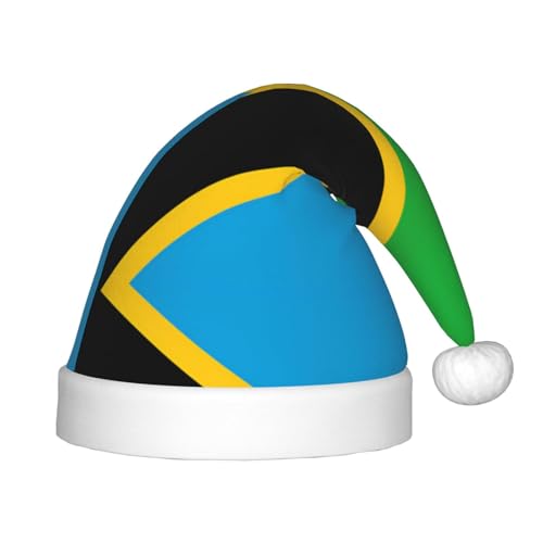 Tansania Flagge Weihnachtsmütze, Weihnachtsmützen für Jungen und Mädchen, Xmas Hut für Neujahr Festliche Party Dekoration, Rot Tansania Flagge Weihnachtsmütze, Weihnachtsmützen für Jungen und Mädchen, Xmas Hut für Neujahr Festliche Party Dekoration, Rot von BOXILTD