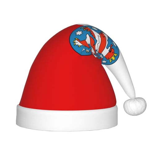Thüringen Flagge Weihnachtsmütze, Weihnachtsmützen für Jungen und Mädchen, Xmas Mütze für Neujahr Festliche Party Dekoration, Rot Thüringen Flagge Weihnachtsmütze, Weihnachtsmützen für Jungen und Mädchen, Xmas Mütze für Neujahr Festliche Party Dekoration, Rot von BOXILTD