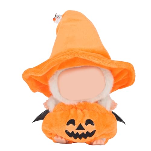17 cm Puppenkleidung für Halloween, Süßes Kürbis-Kleidungs und Hut Outfit Set Stilvolles Kostümzubehör für Plüschtiere (Puppen Nicht im Lieferumfang Enthalten) von BOXOB