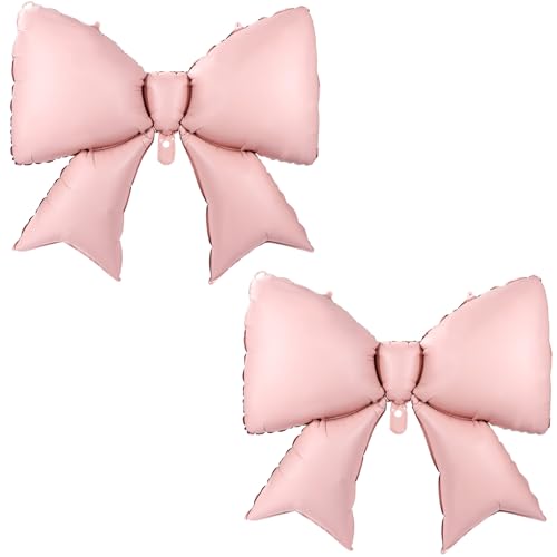 2 Stk Große Schleifenballons, Partydekorationen mit Schleifenmotiv Elegante Koketten Luftballons für Koketten Geburtstag Hochzeit Verlobungsfeier Dekoration (Rosa) von BOXOB