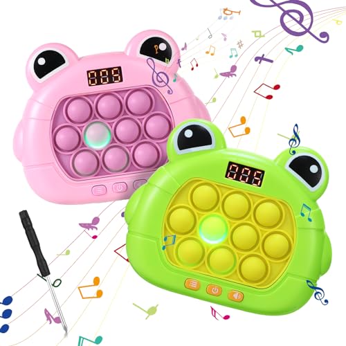 2 Stück Pop Fidget it Spielzeug, Fidget Spiel Push Bubble Spiel Schnelles Push-it-Spiel Leuchtendes Fidget-Spielzeug für(Big-Eyed Frog Model) von BOXOB