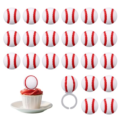24stk 3D-Baseball-Ringe Cupcake-Topper, Baseball-Partydekorationen Sportball-Themen Cupcake und Donut-Deko für Kinder Jungen Sportball-Spielgeschenke Geburtstagsfeierbedarf 24stk 3D-Baseball-Ringe Cupcake-Topper, Baseball-Partydekorationen Sportball-Themen Cupcake und Donut-Deko für Kinder Jungen Sportball-Spielgeschenke Geburtstagsfeierbedarf von BOXOB
