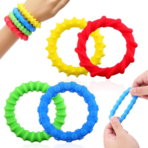4st Fidget Toys Sensorische Armbänder, Sensorisches Zappelspielzeug Beruhigend und Leise Sensorische Armbänder Kinder Zappelspielzeug Geschenk für mit Besonderen Bedürfnissen Erwachsene 4st Fidget Toys Sensorische Armbänder, Sensorisches Zappelspielzeug Beruhigend und Leise Sensorische Armbänder Kinder Zappelspielzeug Geschenk für mit Besonderen Bedürfnissen Erwachsene von BOXOB