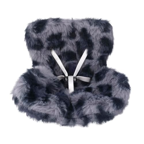 Autositz für Puppen, Plüsch Weiches Flauschiges Auto Kissen Lüftungsschlitz Clip Dekoratives Sofa Schreibtisch Dekor zum Ausstellen Puppen Spielzeug für Sammler (Blau Grau Leopard) von BOXOB