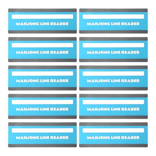 BOXOB 10stk Mahjong Linienfinder, Blau Durchscheinend Mahjong Kartenlinienführer Regelhelfer Mah-Jongg Geschenkezubehör für Spieler von BOXOB
