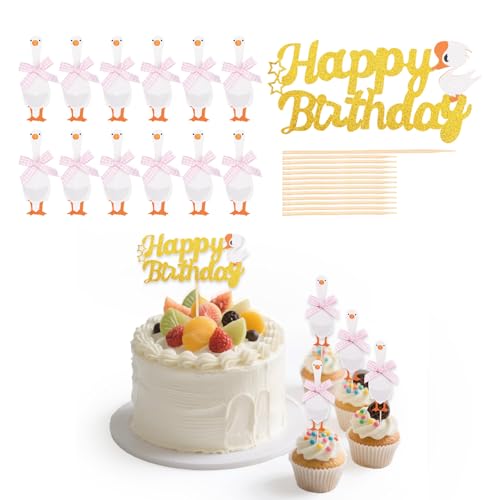 BOXOB 13 Stück Alberne Gänse-Kuchenaufsätze, Gänse-Cupcake-Aufsätze Lustig Happy Birthday-Kuchendekorationen für Babyparty Jungen und Mädchen Tierthema Geburtstagsparty-Zubehör BOXOB 13 Stück Alberne Gänse-Kuchenaufsätze, Gänse-Cupcake-Aufsätze Lustig Happy Birthday-Kuchendekorationen für Babyparty Jungen und Mädchen Tierthema Geburtstagsparty-Zubehör von BOXOB