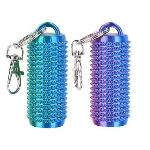 BOXOB 2 Stück Spiky Grippie Stim Schlüsselanhänger, Spiky Fidget Toys zur Angstlinderung und Konzentrationsförderung Schmerzstimulations Schlüsselanhänger für Freunde und Kollegen von BOXOB