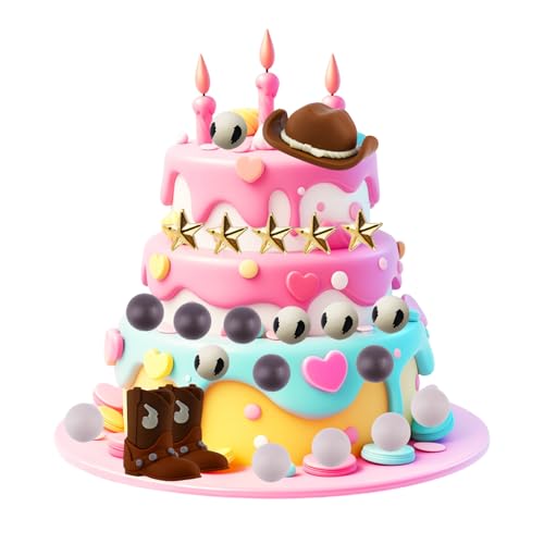 BOXOB 23 Teilige Cowboy Kuchendekorationen, Hut Stiefel Bälle Pentagramm Kuchenaufsätze Western Cowboy Mottoparty Dekor für Babyparty Geburtstagsparty Zubehör BOXOB 23 Teilige Cowboy Kuchendekorationen, Hut Stiefel Bälle Pentagramm Kuchenaufsätze Western Cowboy Mottoparty Dekor für Babyparty Geburtstagsparty Zubehör von BOXOB