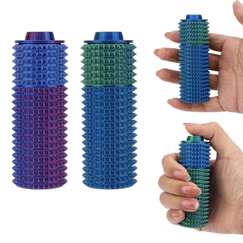 BOXOB 2st Fidget Spielzeug, Tragbar Stachel Roller Fidget Stim Schlüsselanhänger Drücken und Drehen Stressabbau Sensorisches Spielzeug Originelles Geschenk für Freunde Erwachsene Kinder Studenten von BOXOB