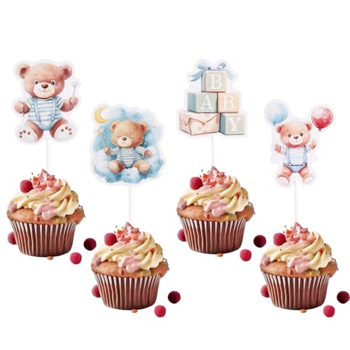BOXOB 36 Stück Bär Cupcake Topper, 4 Stile Teddybär Mondkuchen Topper Niedlich Dschungeltier Themen Kuchen Dekorationen für Geburtstag Hochzeit Tier Themen Partys BOXOB 36 Stück Bär Cupcake Topper, 4 Stile Teddybär Mondkuchen Topper Niedlich Dschungeltier Themen Kuchen Dekorationen für Geburtstag Hochzeit Tier Themen Partys von BOXOB