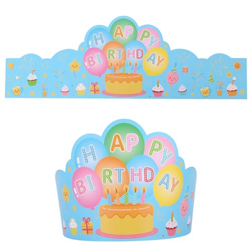BOXOB 36 Stück Geburtstagskronen für Kinder, Papierkronen Happy Birthday-Hüte Party-Dekorationsset für Klassenzimmer Kindergarten Vorschule (Stil 2) von BOXOB
