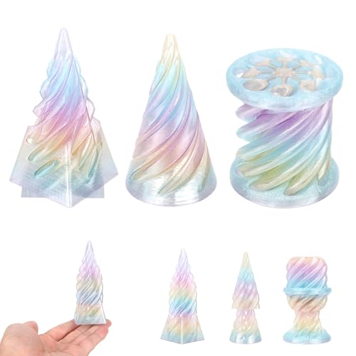 BOXOB 3st Unmögliches Kegel Zappelspielzeug, 3D Druck Pyramiden Durchgang Zappelspielzeug Spiralkegel Impossible Cone Schreibtischdekoration Stressabbau Originelles Geschenk für Kinder Erwachsene von BOXOB