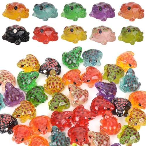 BOXOB 40stk Harz Frosch Miniatur, 10 Farben im Mini Dunkeln Leuchtende Kleine Frösche Mikro-Kröten-Tierfiguren für Topfgartenlandschaft Puppenhaus DIY-Dekorationen BOXOB 40stk Harz Frosch Miniatur, 10 Farben im Mini Dunkeln Leuchtende Kleine Frösche Mikro-Kröten-Tierfiguren für Topfgartenlandschaft Puppenhaus DIY-Dekorationen von BOXOB