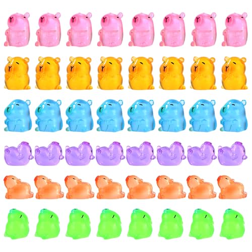 BOXOB 48 Stück Leuchtende Mini Capybaras, Winzige Capybaras Niedliche Miniatur Tierfiguren aus Kunstharz Dekorationszubehör für Kleintiere für Puppenhaus Armaturenbrett DIY Garten BOXOB 48 Stück Leuchtende Mini Capybaras, Winzige Capybaras Niedliche Miniatur Tierfiguren aus Kunstharz Dekorationszubehör für Kleintiere für Puppenhaus Armaturenbrett DIY Garten von BOXOB