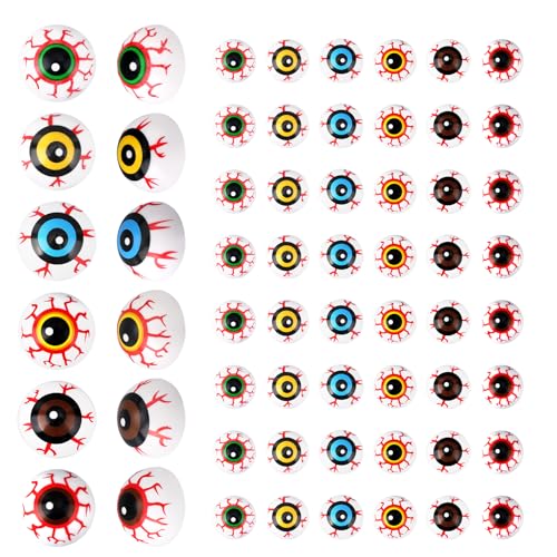 BOXOB 48stk Halbrunde Halloween-Augäpfel, Kunststoff Gruselige Halloween-Augäpfel Realistischer Blutunterlaufener Augapfel für Heimwerker Basteln Party-Dekoration Puppenzubehör BOXOB 48stk Halbrunde Halloween-Augäpfel, Kunststoff Gruselige Halloween-Augäpfel Realistischer Blutunterlaufener Augapfel für Heimwerker Basteln Party-Dekoration Puppenzubehör von BOXOB