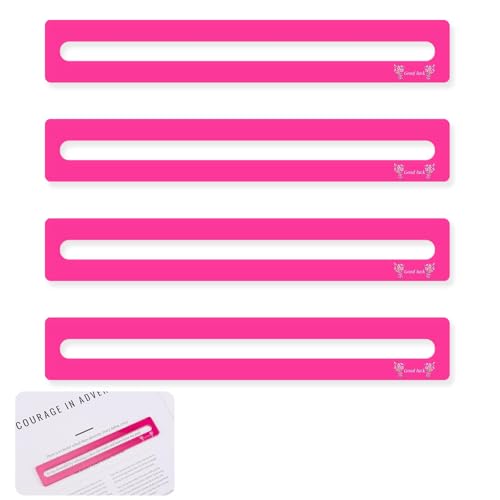 BOXOB 4st Mahjong Linienfinder, Viel Glück Mahjong Kartenlinienführer Regelleser Hilfe Mah Jongg Zubehör Geschenke für Spieler (Rosenrot) von BOXOB