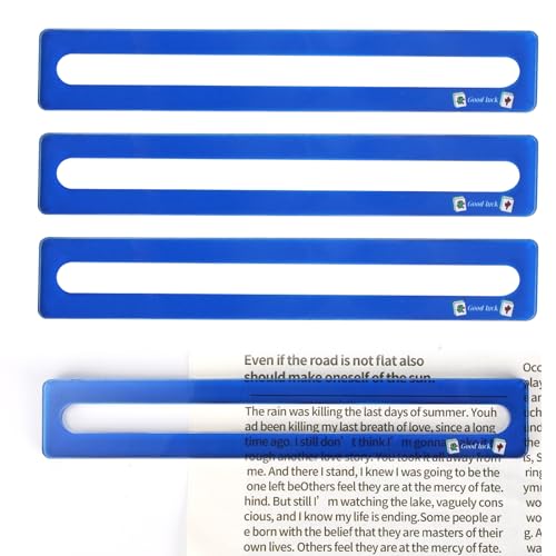 BOXOB 4stk Mahjong-Linienfinder, Viel Glück Mahjong-Regeln Leser Spielerhilfen und Geschenke Leserzubehör (Blau) von BOXOB