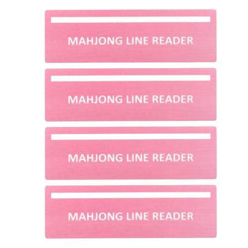 BOXOB 4stk Mahjong-Linienleser, 15,5 x 5 cm Helle Mahjong-Regelhilfe Kartenlinienführer Finder für Anfänger Mütter und Spielerinnen (Hellrosa) von BOXOB