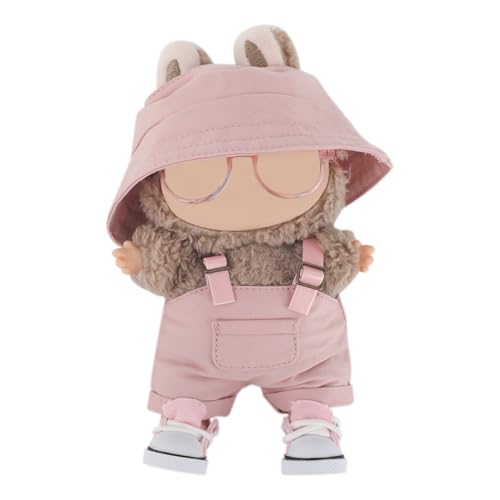 BOXOB 4stk Puppenkleidung-Set, Schick Rosa Plüschpuppen-Outfit & Zubehör für 15cm/17cm Enthält Latzhose Eimerhut Brille & Leinenschuhe BOXOB 4stk Puppenkleidung-Set, Schick Rosa Plüschpuppen-Outfit & Zubehör für 15cm/17cm Enthält Latzhose Eimerhut Brille & Leinenschuhe von BOXOB