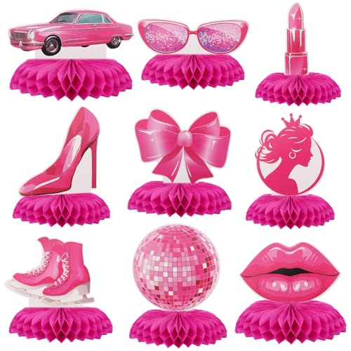 BOXOB 9 Stück Knallrosa Prinzessinnen Party Honeycombs, Tischdekoration 3D Mädchen Motiv Rosa Mädchen Geburtstagsdekoration für Junggesellinnenabschied Hochzeit Geburtstag Partyzubehör BOXOB 9 Stück Knallrosa Prinzessinnen Party Honeycombs, Tischdekoration 3D Mädchen Motiv Rosa Mädchen Geburtstagsdekoration für Junggesellinnenabschied Hochzeit Geburtstag Partyzubehör von BOXOB