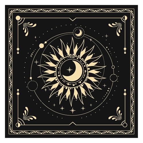 BOXOB Altartuch, 46,5x46,5cm Zartes Quadratisches Altartuch mit Sonne und Mond Hexerei Spirituelle Tarotmatte Tischdecke Wahrsagewerkzeuge und Zubehör Perfektes Wahrsageritualzubehör BOXOB Altartuch, 46,5x46,5cm Zartes Quadratisches Altartuch mit Sonne und Mond Hexerei Spirituelle Tarotmatte Tischdecke Wahrsagewerkzeuge und Zubehör Perfektes Wahrsageritualzubehör von BOXOB