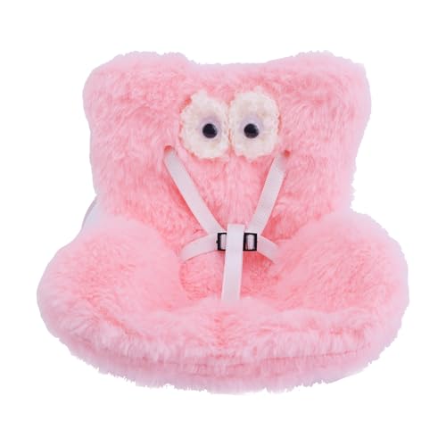 BOXOB Auto-Puppen-Sicherheitssitz, Süßer Sicherheitssitz mit Weichem Plüsch Rosa Dekoratives Sofa zum Auto-Lüftungsschlitze Präsentieren von Puppen-Spielzeug Ornamenten Zubehör (Großaugen-Stil) von BOXOB