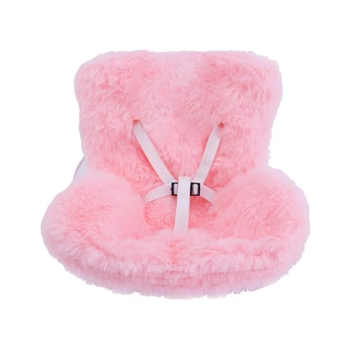 BOXOB Auto-Puppen-Sicherheitssitz, Süßer Sicherheitssitz mit Weichem Plüsch Rosa Dekoratives Sofa zum Auto-Lüftungsschlitze Präsentieren von Puppen-Spielzeug Ornamenten Zubehör (Plüsch-Stil) von BOXOB
