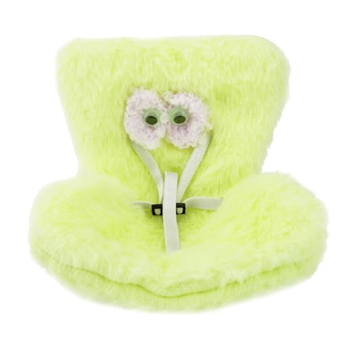 BOXOB Autositz für Puppen, Grüner Plüsch Sicherheitsstuhl Große Augen Auto Lüftungsschlitz Clips Weichem Flauschigem Kissen Dekoratives Sofa Schreibtisch Anzeigezubehör für 10-17cm Puppen Stofftiere von BOXOB