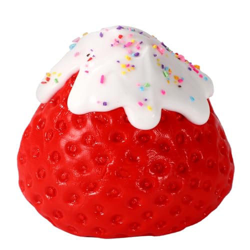 BOXOB Erdbeer-Squishy-Spielzeug, Großes Creme Erdbeer-Quetschspielzeug Handgefertigtes Süßes Zappeliges Sensorikspielzeug zum Quetschen für Schüler und Büroangestellte von BOXOB