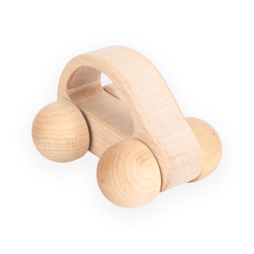 BOXOB Holzspielzeug Autos, Fahrzeug Spielzeug zur Förderung der Feinmotorik Holz Baby Schubauto für Kleinkinder Baby Junge Mädchen Geburtstag Kinderzimmer Deko Geschenk (Farbe 1) von BOXOB