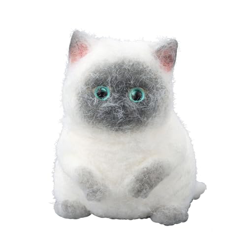 BOXOB Katzen Quetschspielzeug, Süß Taba Squishy Katze mit 4 Haarbällen Langsam Zurückfederndes Spielzeug Kawaii Squishies für Kinder Erwachsene Stressabbau Entspannung von BOXOB