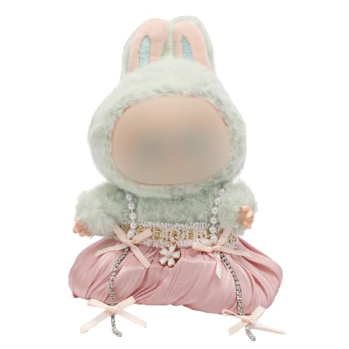 BOXOB Kawaii-Puppenkleidung, Luxus-Puppenkleider-Accessoires Mode-Outfit-Set für 15cm Große Sitzende und 17cm Große Stehende Plüschpuppen zum Anziehen und Sammeln (Keine Puppe Enthalten) von BOXOB