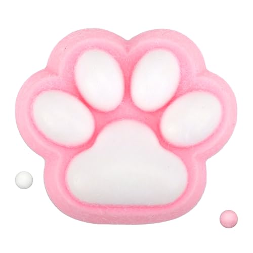 BOXOB Quetschspielzeug für Große Katzenpfoten, Weiche Elastische Große Katzenpfote mit Fell Quetschspielzeug zur Druckentlastung für das Schulbüro (Rosa) von BOXOB