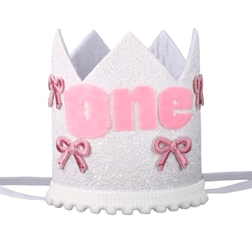 BOXOB Rosa Schleife 1. Geburtstagshut, Niedliche Baby-Erstgeburtstagskrone für Mädchen Filz Schleifen-Themendekoration Perfekt für Cake Smash Foto-Props BOXOB Rosa Schleife 1. Geburtstagshut, Niedliche Baby-Erstgeburtstagskrone für Mädchen Filz Schleifen-Themendekoration Perfekt für Cake Smash Foto-Props von BOXOB