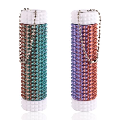 BOXOB Schmerz Fidget Keychain, Drehbarer Greifstimulator Hartes Stacheliges Sensorik Schlüsselanhänger Tool zur Stressbewältigung für Erwachsene von BOXOB