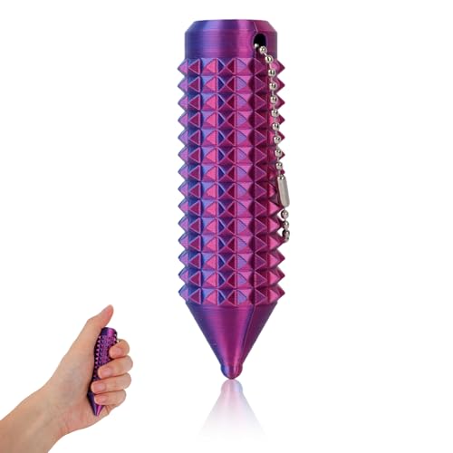 BOXOB Spiky Grippie Stim Schlüsselanhänger, Ouchies Fidget Spielzeug Mini Zappelspielzeug für die Tasche Originelles Geschenk zur Linderung von Angstzuständen für Erwachsene (Rot Blau) von BOXOB