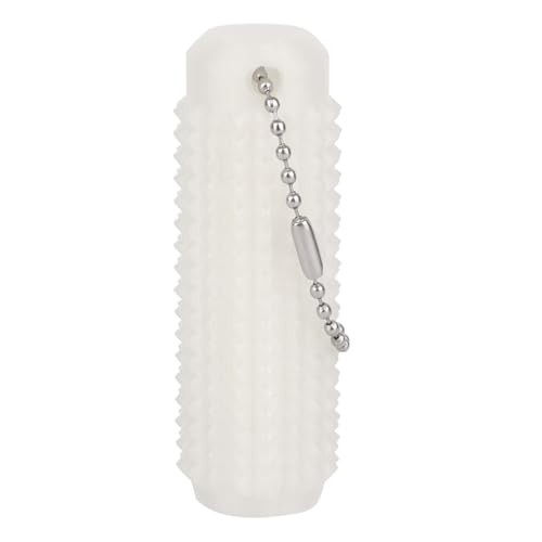 BOXOB Stacheliger Pain Fidget Schlüsselanhänger, Leuchtender Regenbogen Grippie Stim Spielzeug für Erwachsene Pocket-Größe Angstlinderndes Spielzeug Sensorischer Fidget Schlüsselring (Weiß) von BOXOB