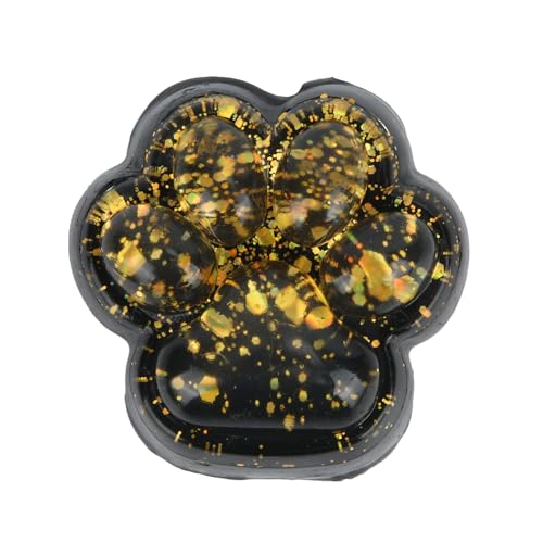 Katzenpfoten-Quetschspielzeug, Glitzer Jelly Kitty Süß Katzenpfote Kawaii Weich Quetschen Zappeln Stressabbau Sensorisches Spielzeug Spielzeug für Kinder Erwachsene (Gold Sternenhimmel) von BOXOB