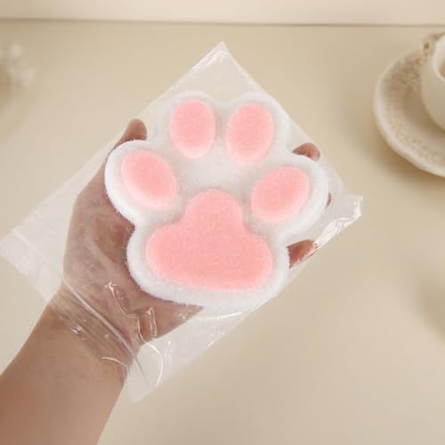 Katzenpfoten-Quetschspielzeug, Große Weiche Gelee-Katzenpfote mit 8 Kleinen Bällen Süßes Quetschspielzeug zum Zappeln und Stressabbau Partygeschenk für Kinder Erwachsene Büro (Rosa und Weiß) von BOXOB