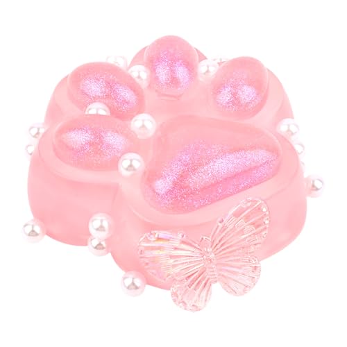 Katzenpfoten-Quetschspielzeug, Süße Weiche Taba-Quetschpfote Quetschspielzeug mit EIS Durch Glitzer Zappel-Squishies für Erwachsene, Kinder, Teenager, Schule, Büro (Rosa) von BOXOB