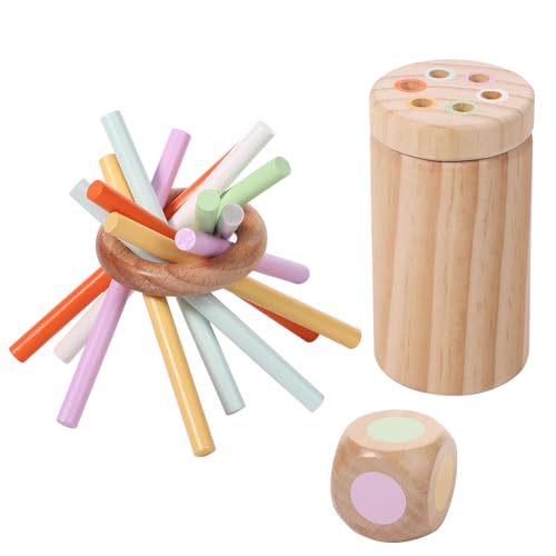 Montessori Spielzeug Baby Interaktives Spielzeug für Kinder, Bunt Balance Stick Spielzeug aus Holz um es Stabil zu Halten, Kreativ Feinmotorik-Spielzeug Sensorisches Lernspielzeug für Babys von BOXOB