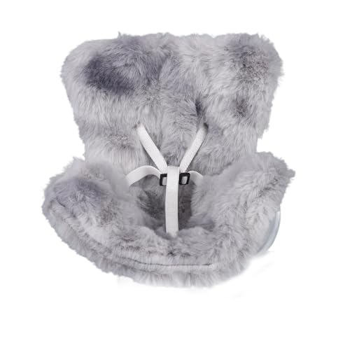 Puppen-Autositz, Plüsch-Sicherheitssitz mit Lüftungs-Clips für 17cm Puppen Stylisches Spielzeug-Sofa Auto-Deko für Fahrzeuge Wohnaccessoires Schreibtisch-Display (Grau Weiß) von BOXOB