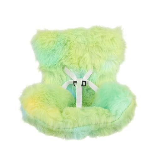 Puppen-Autositz, Plüsch-Sicherheitssitz mit Lüftungs-Clips für 17cm Puppen Stylisches Spielzeug-Sofa Auto-Deko für Fahrzeuge Wohnaccessoires Schreibtisch-Display (Grün Gelb Blau) von BOXOB