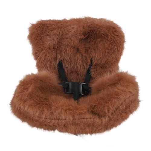 Puppen-Autositz, Plüsch-Sicherheitssitz mit Lüftungs-Clips für 17cm Puppen Stylisches Spielzeug-Sofa Auto-Deko für Fahrzeuge Wohnaccessoires Schreibtisch-Display (Kaffee) von BOXOB