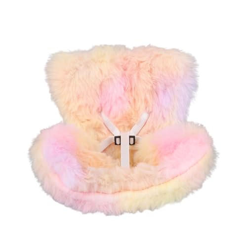 Puppen-Autositz, Plüsch-Sicherheitssitz mit Lüftungs-Clips für 17cm Puppen Stylisches Spielzeug-Sofa Auto-Deko für Fahrzeuge Wohnaccessoires Schreibtisch-Display (Rosa Gelb Lila) von BOXOB