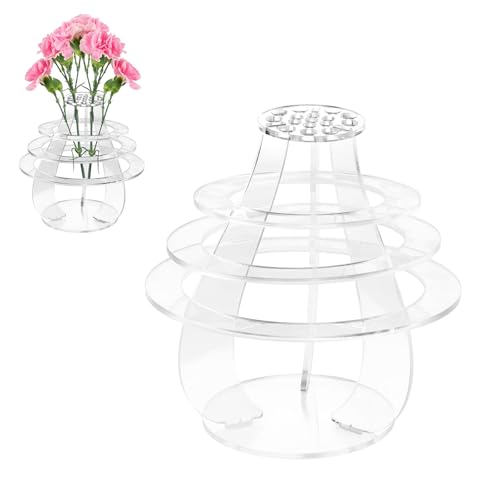 Puzzel Bloemenvaas, Acryl Transparante Boeket Bouwset Creatieve Displaystandaard voor Bloemen Rozen Zonnebloemen Narcissen Lotus Tulpen (Stijl B) von BOXOB