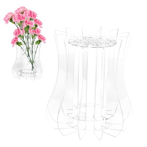 Puzzle-Blumenvase, Transparentes Acryl-Blumenstrauß-Bauset Kreativer Präsentationsständer für Blumen Rosen Sonnenblumen Narzissen Lotus Tulpen (Stil A) von BOXOB