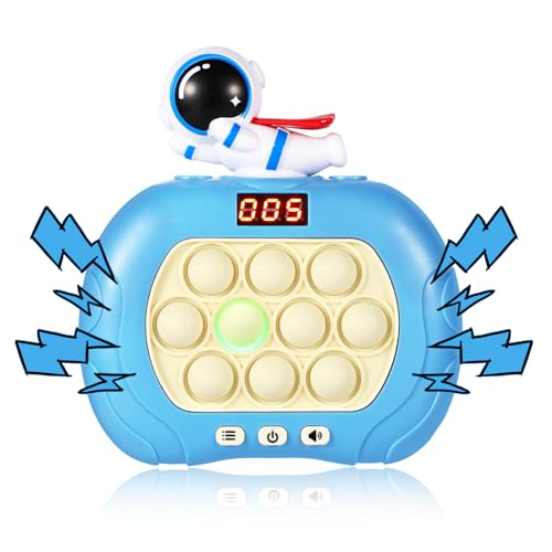 Schnelles Push-Spiel mit Bildschirm, Niedlich Zappelspielzeug Elektrische Handheld Spiel mit 6 Spielmodi Dekompressionsspielzeug für Kinder Geburtstagsgeschenk Partygeschenk (Blauer Astronaut) von BOXOB